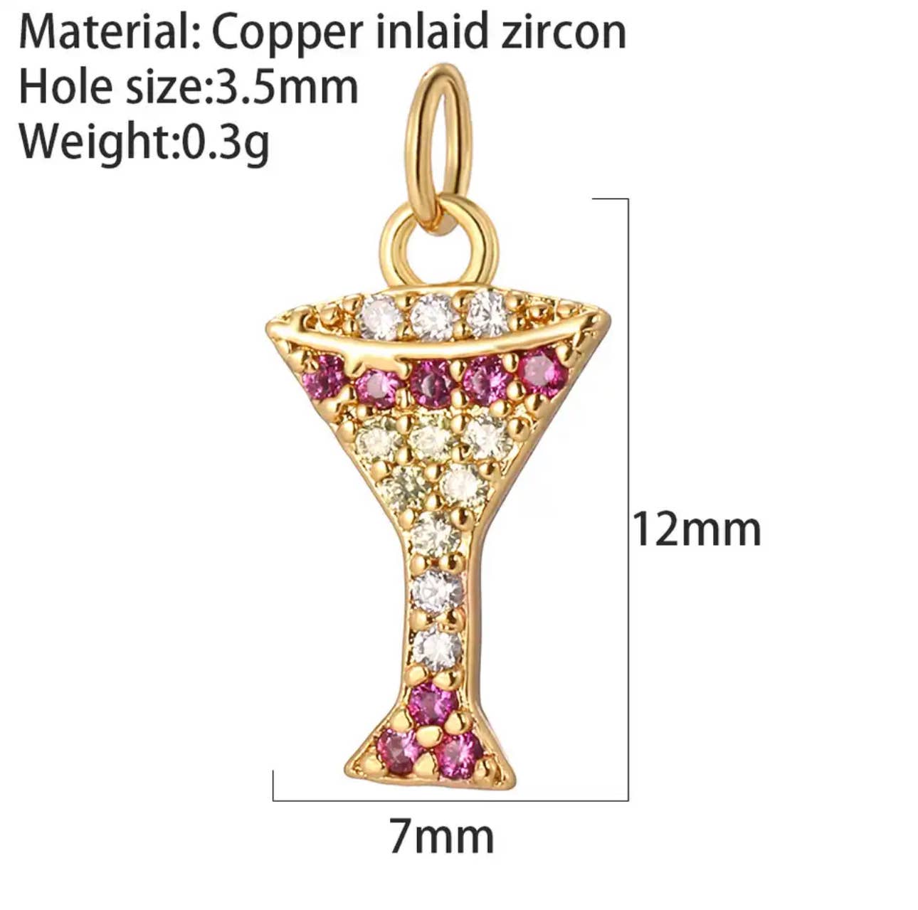Pave Drink Charm For Charm Bar & Charm Necklace