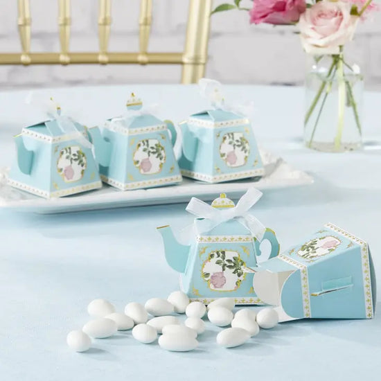 Blue Tea Time Teapot Favor Box (Set of 24)