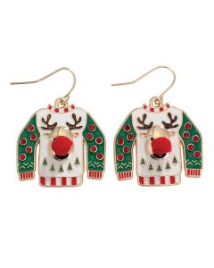 Sweaters with Rudolph Earrings