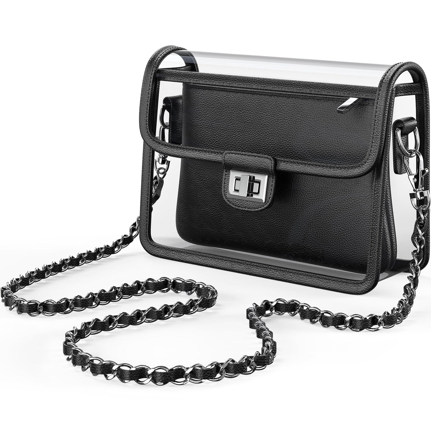 Clear Crossbody Purse for Women, RFID Wallet, Stadium Approved Clear Bag