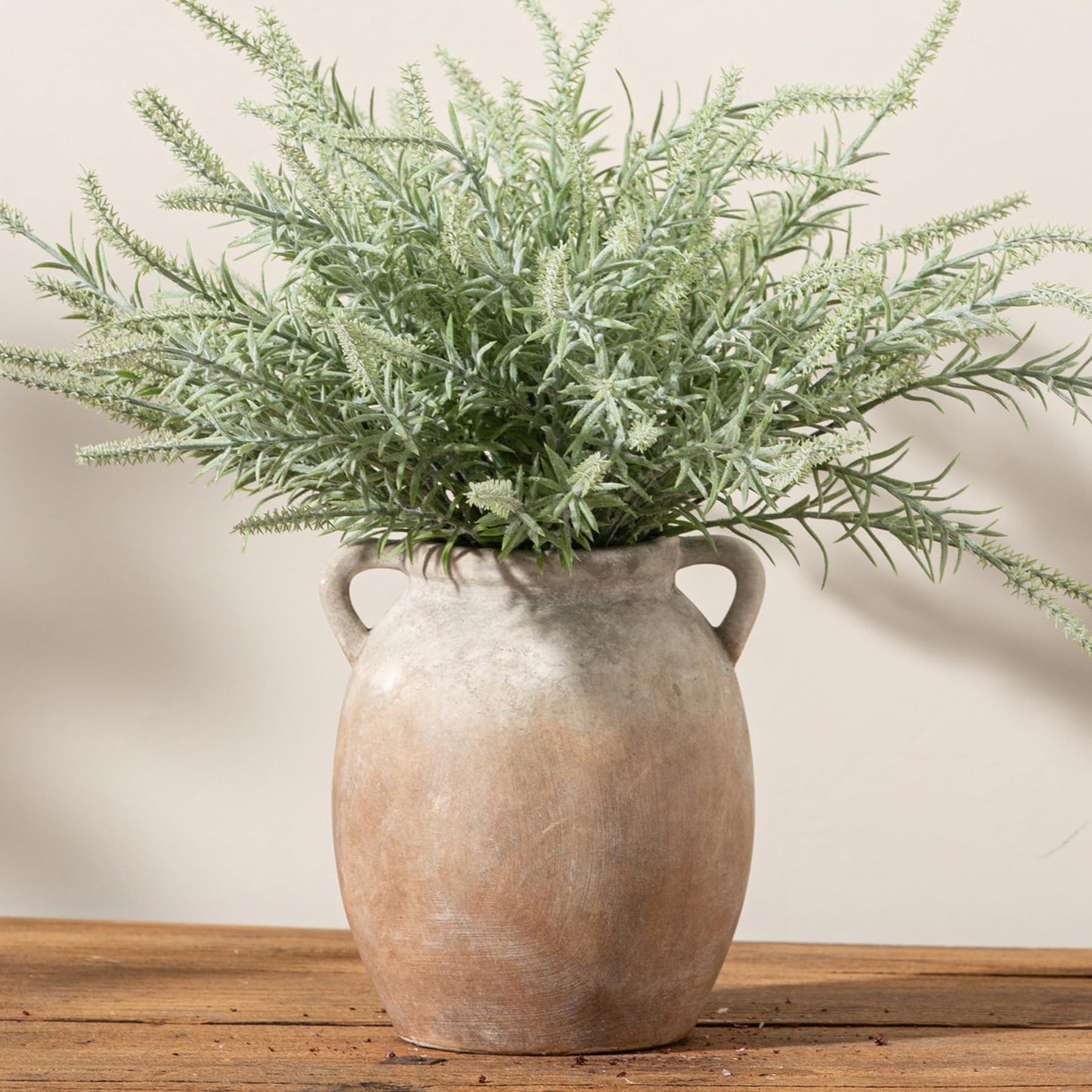 Dobbyby Ceramic Flower Vase 12 inch Farmhouse Rustic Vase Decorative Pottery Terracotta Tall Vases for Home Decor Table Mantle Fireplace Living Room Bathroom Wedding Centerpiece (Large-Terracota)