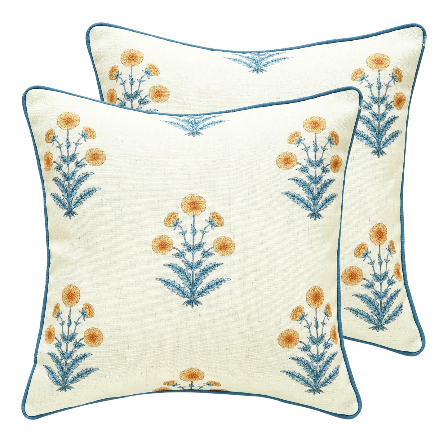 ISAENNE Designer Vintage Square Throw Pillow Cover,Set of 2,18"x18"