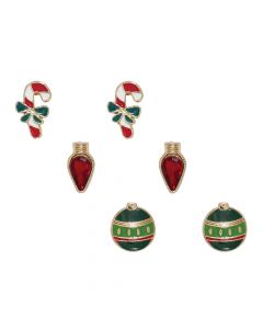 Holiday Decorations Trio Earring Set