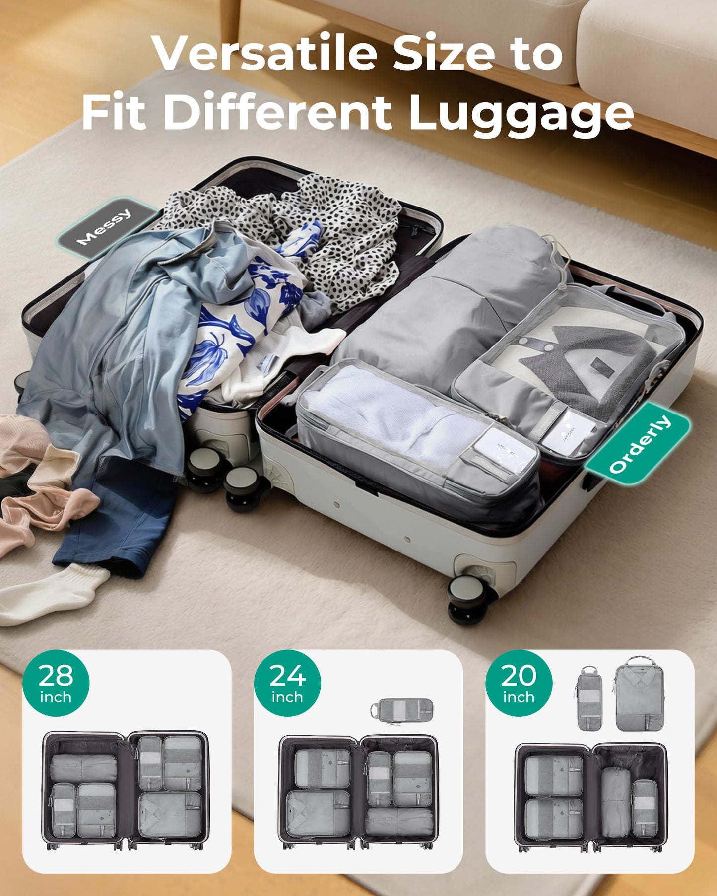 BAGSMART Compression Packing Cubes for Travel Essentials
