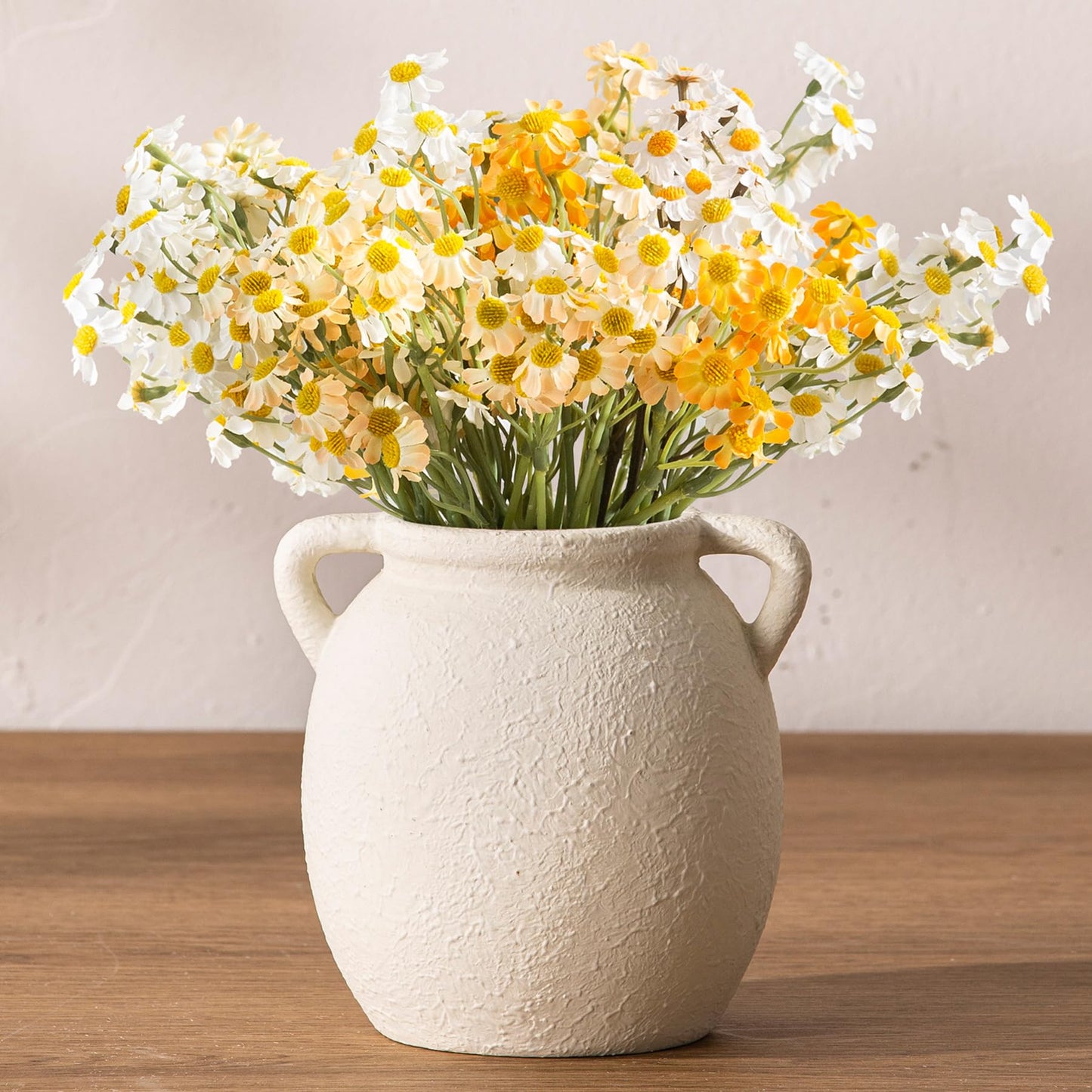 Dobbyby Ceramic Flower Vase 12 inch Farmhouse Rustic Vase Decorative Pottery Terracotta Tall Vases for Home Decor Table Mantle Fireplace Living Room Bathroom Wedding Centerpiece (Large-Terracota)
