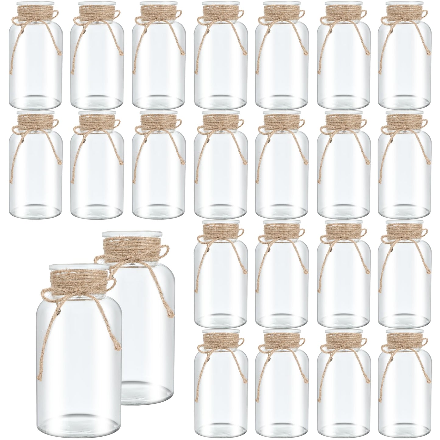 3 Pack Mason Jar Vases for Centerpieces, Amber Glass Flower Vase