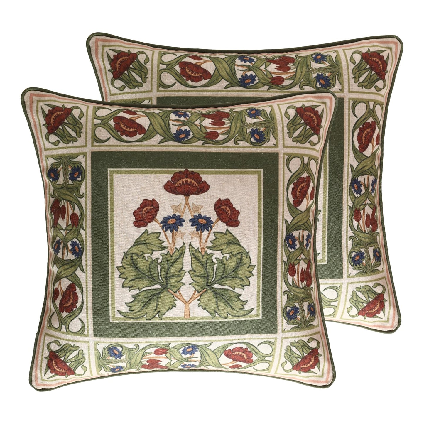 ISAENNE Designer Vintage Square Throw Pillow Cover,Set of 2,18"x18"