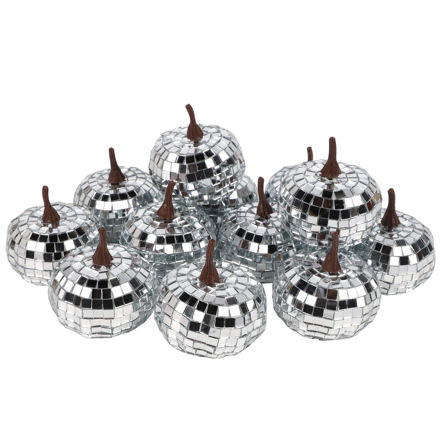 winemana 12 Pcs Pumpkin Fall Decorations, Golden Artificial Pumpkins