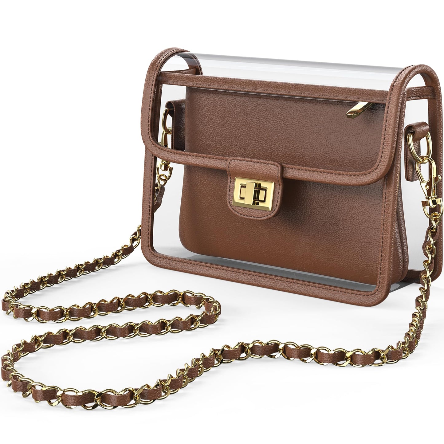 Clear Crossbody Purse for Women, RFID Wallet, Stadium Approved Clear Bag