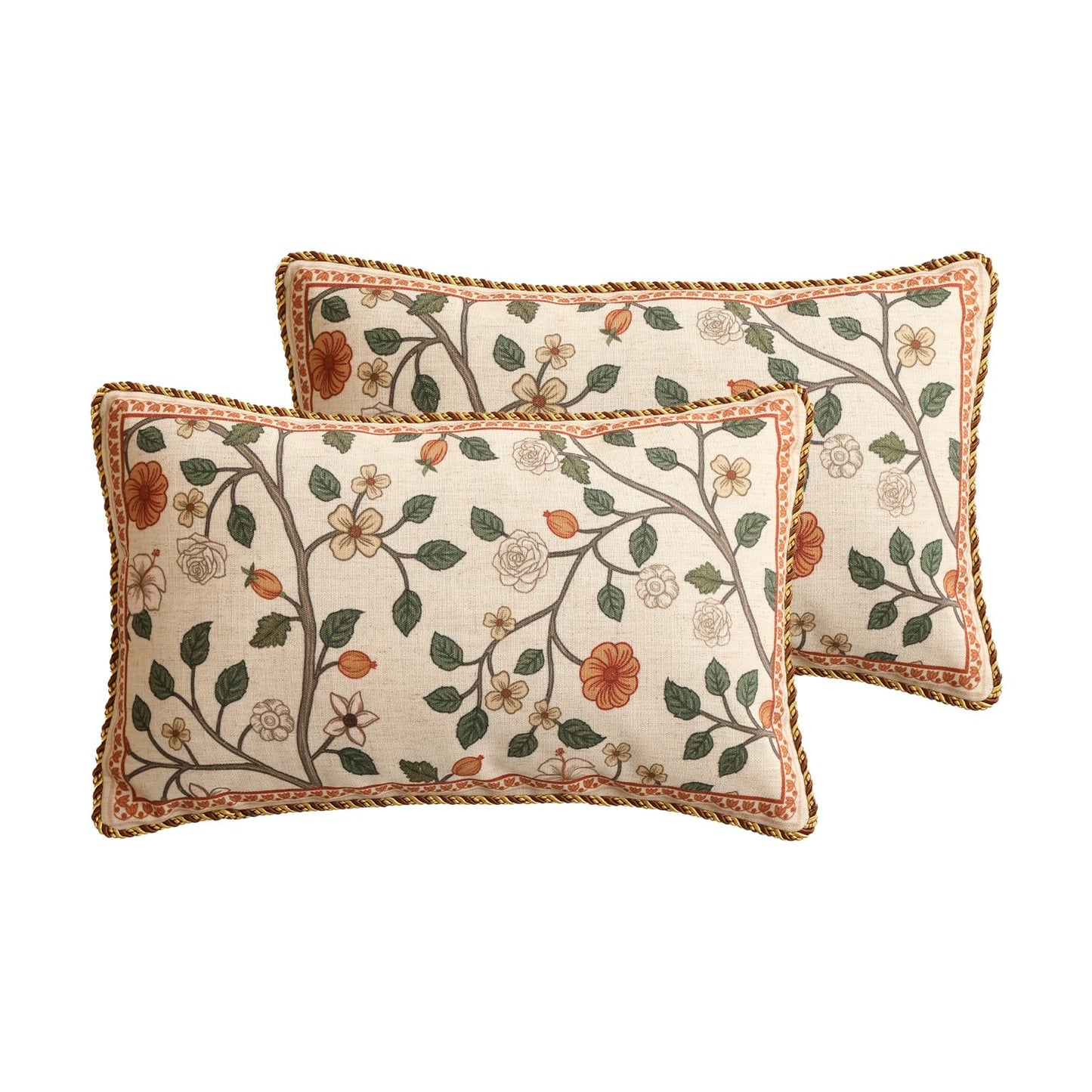 ISAENNE Designer Vintage Square Throw Pillow Cover,Set of 2,18"x18"