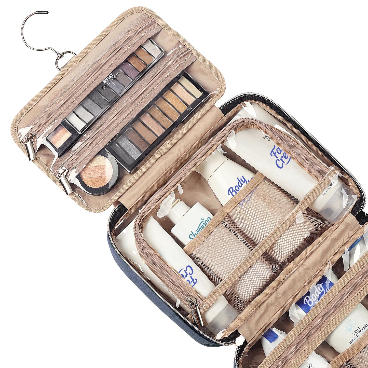 NISHEL Travel Toiletry Bag for women, Portable Hanging makeup Organizer