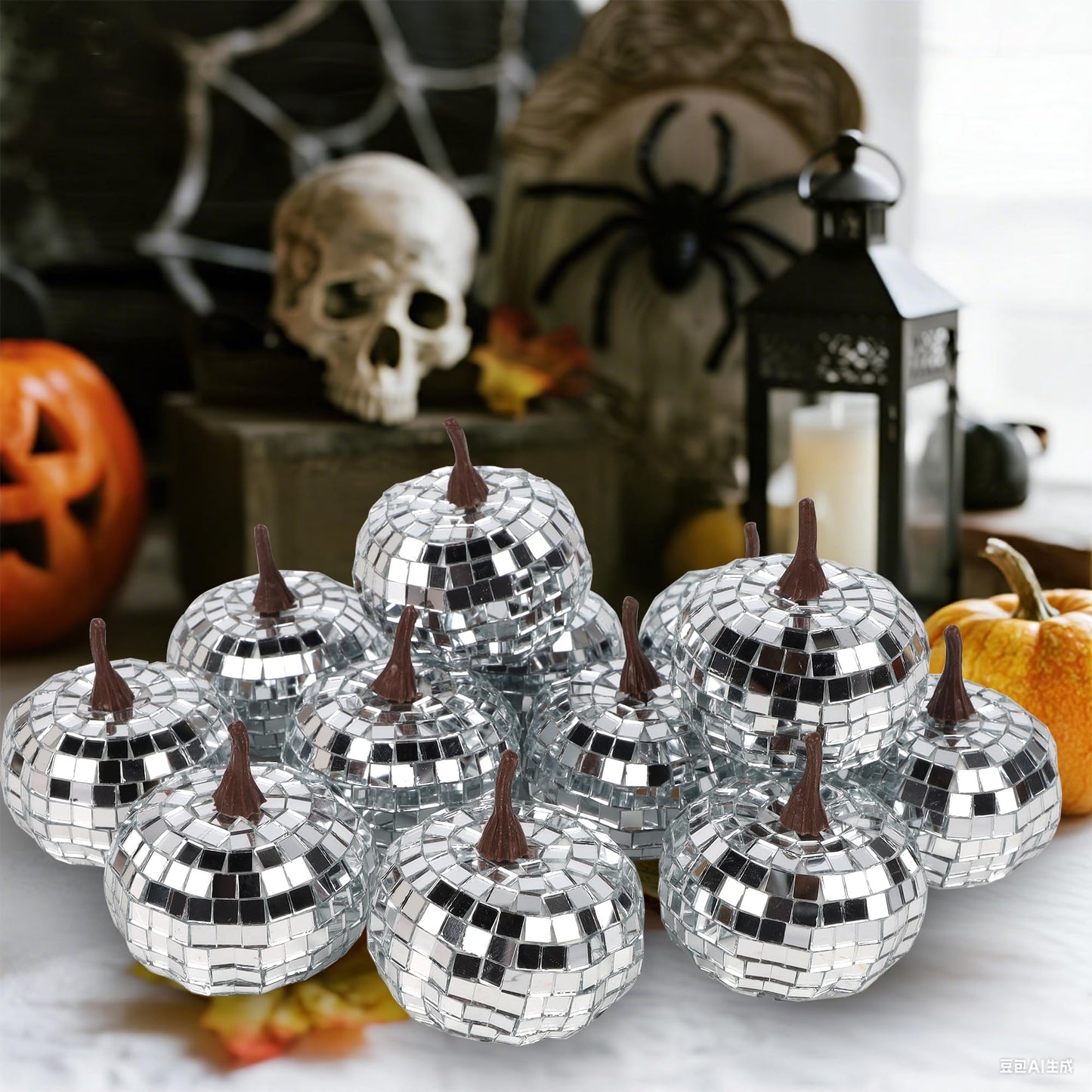 winemana 12 Pcs Pumpkin Fall Decorations, Golden Artificial Pumpkins