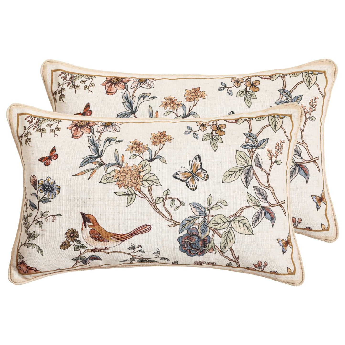 ISAENNE Designer Vintage Square Throw Pillow Cover,Set of 2,18"x18"