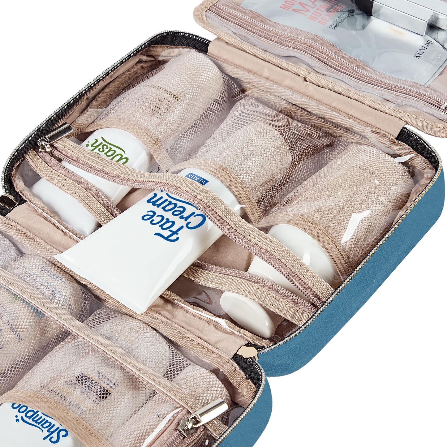 NISHEL Travel Toiletry Bag for women, Portable Hanging makeup Organizer