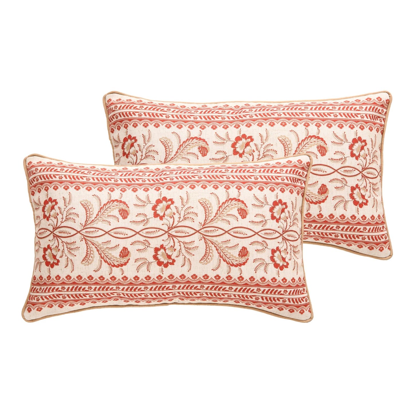 ISAENNE Designer Vintage Square Throw Pillow Cover,Set of 2,18"x18"