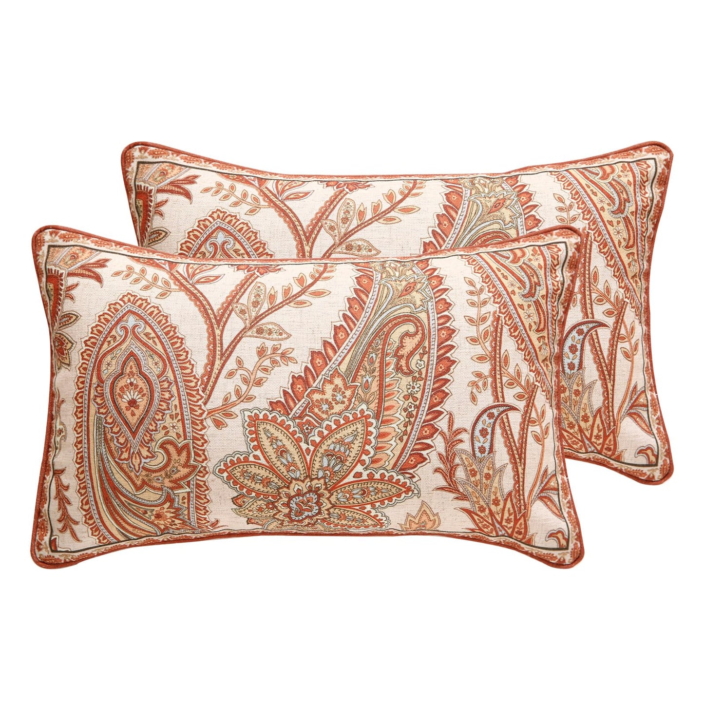 ISAENNE Designer Vintage Square Throw Pillow Cover,Set of 2,18"x18"