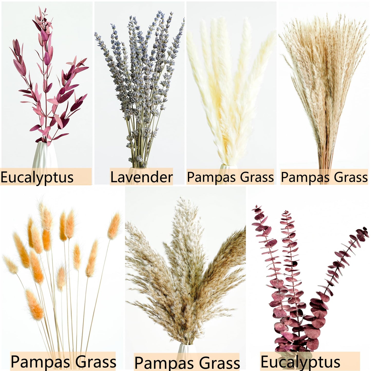 Green Pampas Grass Boho Bouquet – Exquisite Lavender and Eucalyptus Dried Flower Arrangements for Western Boho Decor – Rustic Flowers for Your Bohemian Home, Bedroom, and Wedding Table Décor