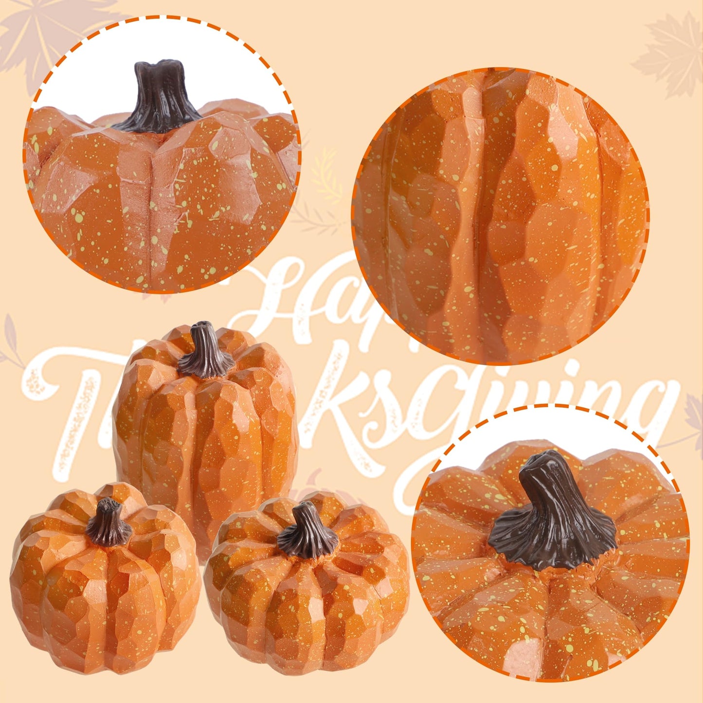 winemana 12 Pcs Pumpkin Fall Decorations, Golden Artificial Pumpkins
