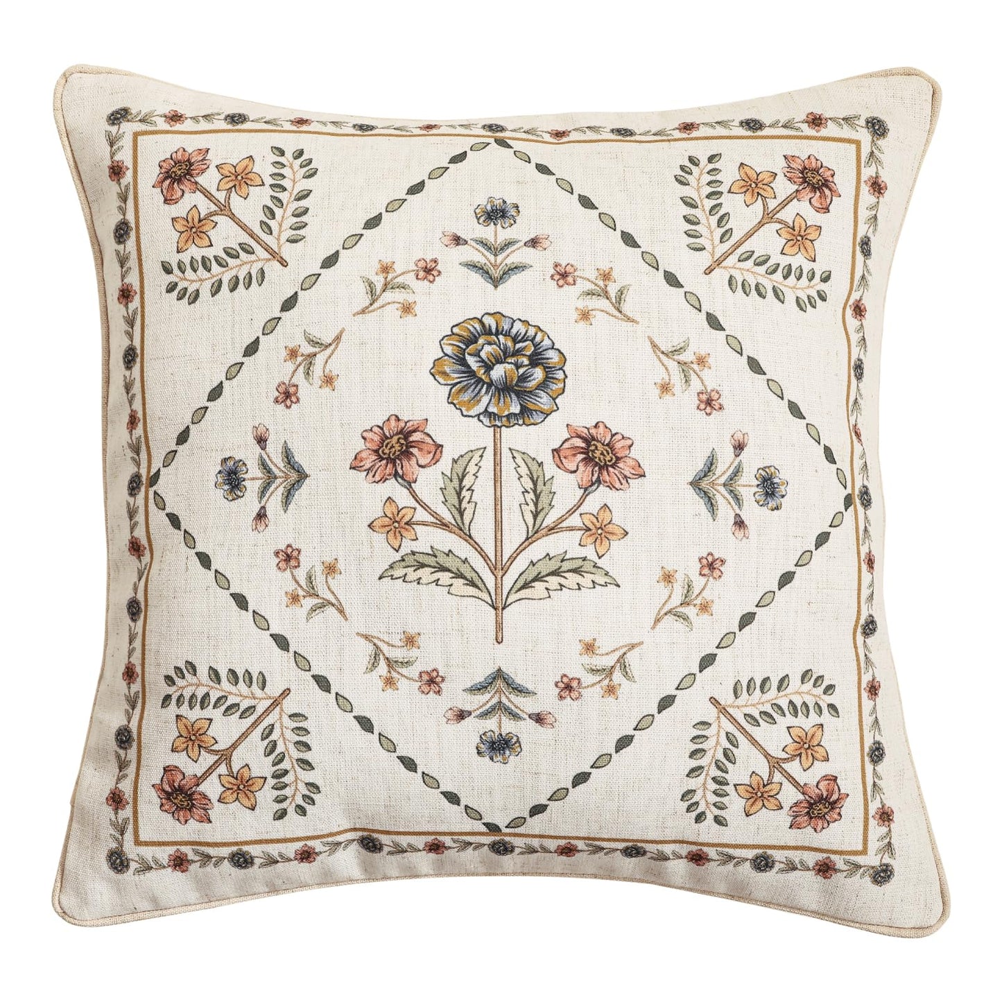 ISAENNE Designer Vintage Square Throw Pillow Cover,Set of 2,18"x18"