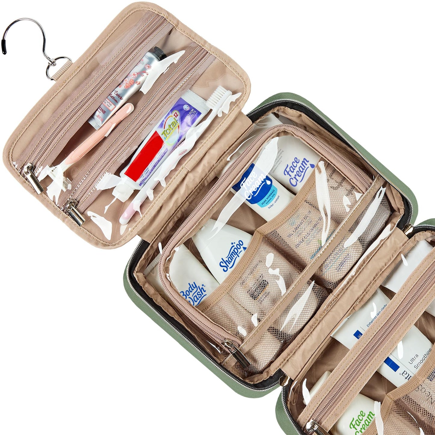 NISHEL Travel Toiletry Bag for women, Portable Hanging makeup Organizer