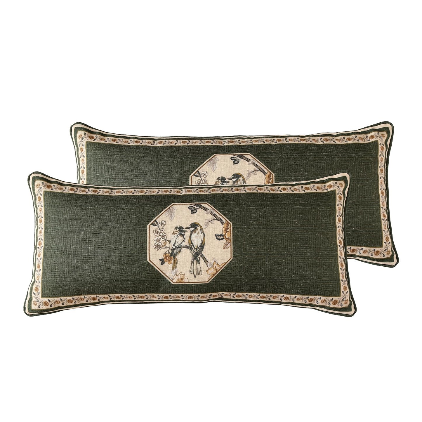ISAENNE Designer Vintage Square Throw Pillow Cover,Set of 2,18"x18"
