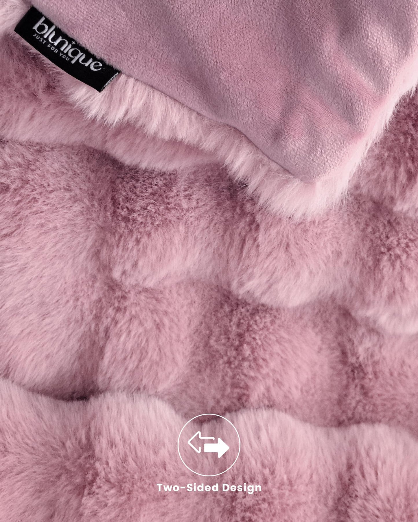 Ultra Soft Cozy Faux Fur Throw Blanket, Fuzzy Plush Thick Bubble Blanket, Oversize Luxury Fluffy Blanket for Couch, Sofa, Bedroom, and Living Room, 50x60 Inches, Light Brown
