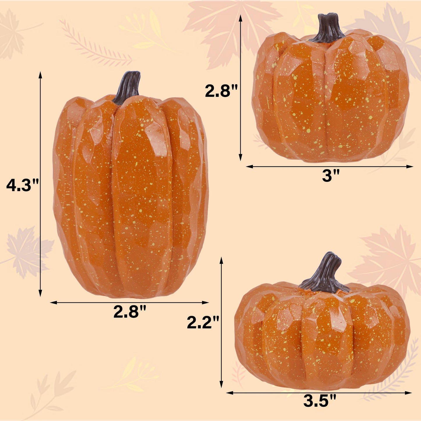 winemana 12 Pcs Pumpkin Fall Decorations, Golden Artificial Pumpkins