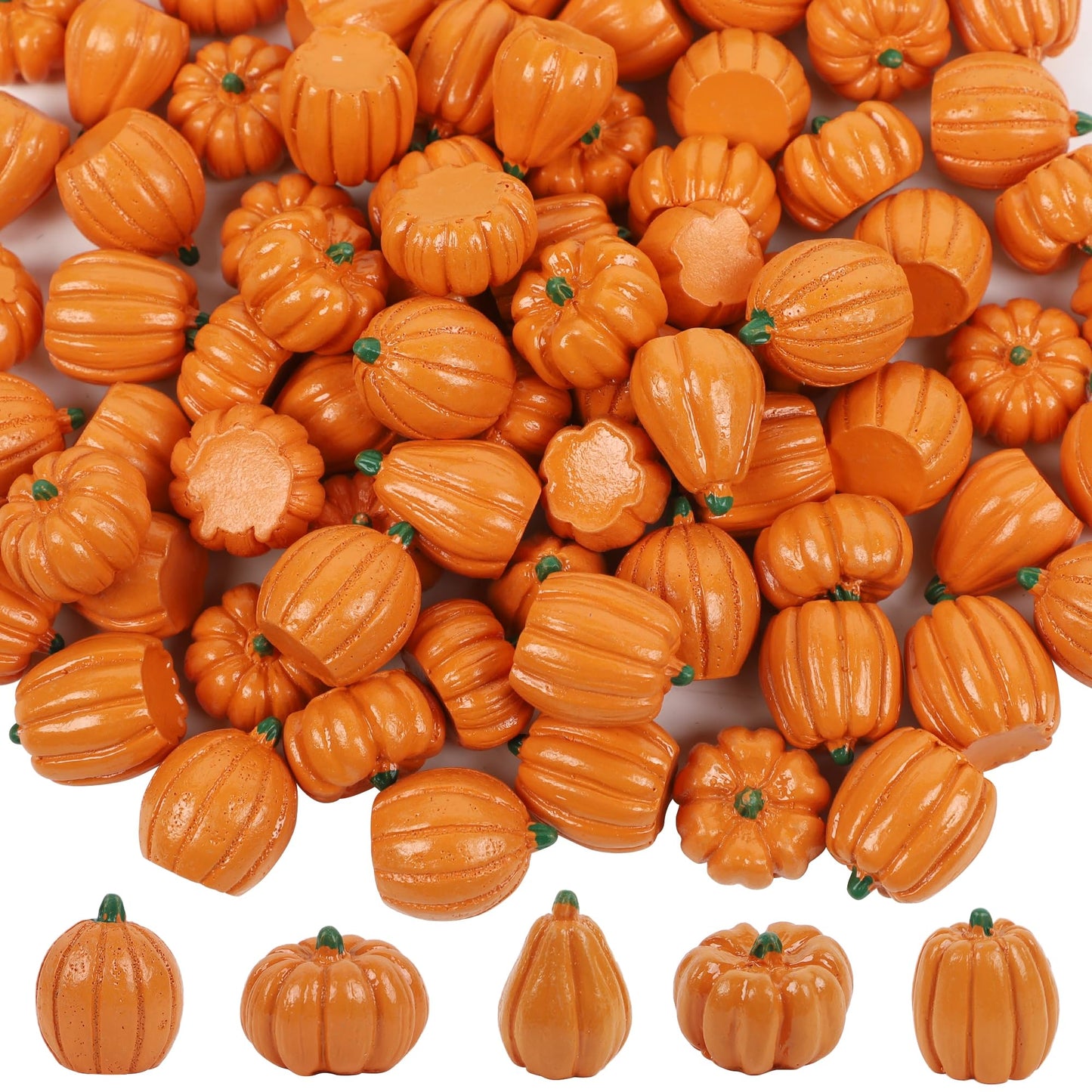 winemana 12 Pcs Pumpkin Fall Decorations, Golden Artificial Pumpkins