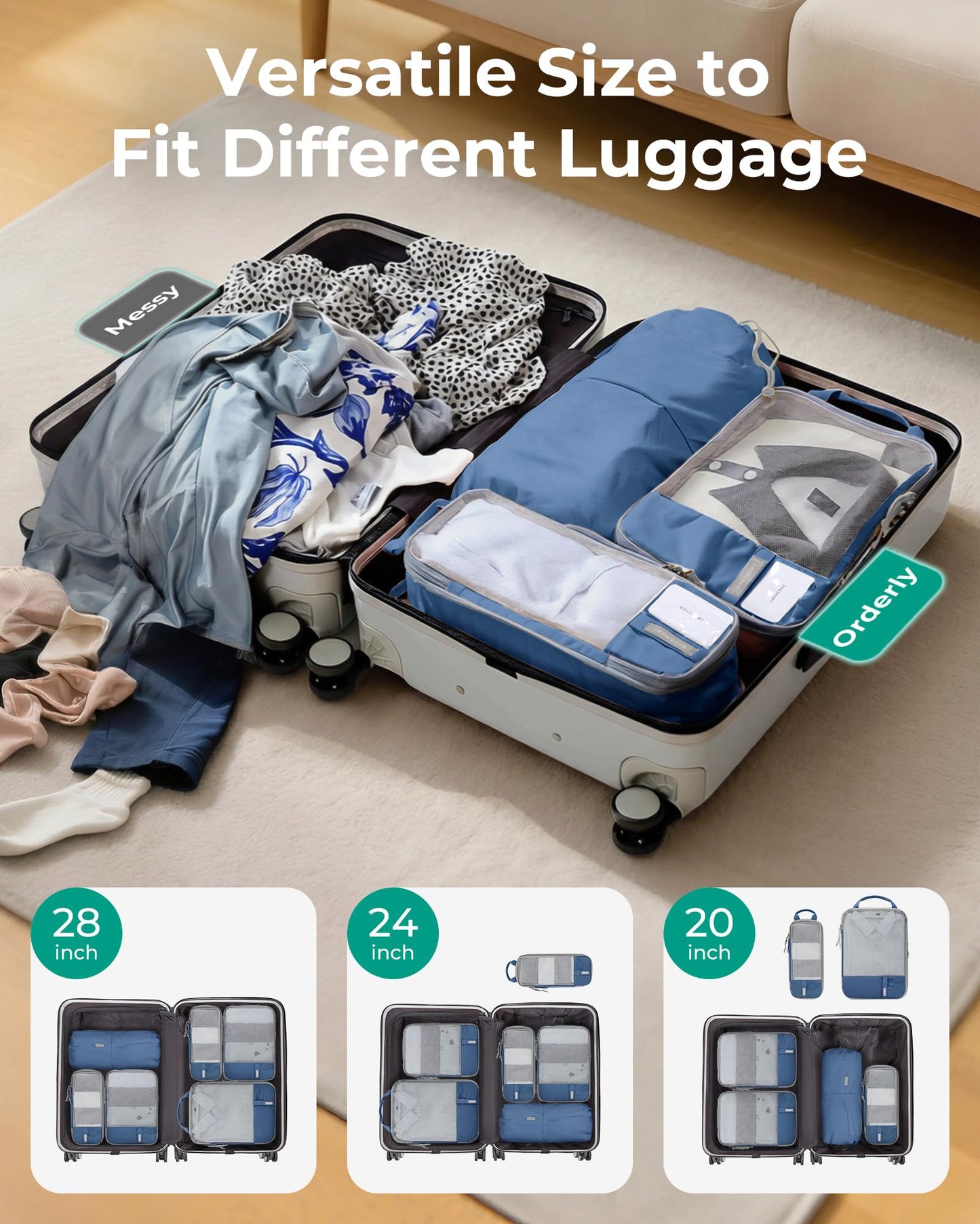 BAGSMART Compression Packing Cubes for Travel Essentials