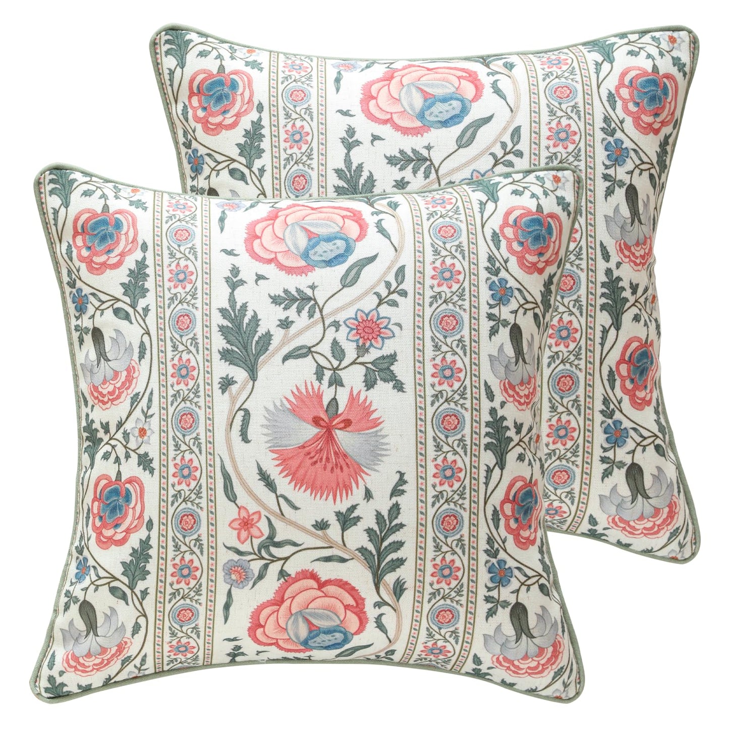 ISAENNE Designer Vintage Square Throw Pillow Cover,Set of 2,18"x18"