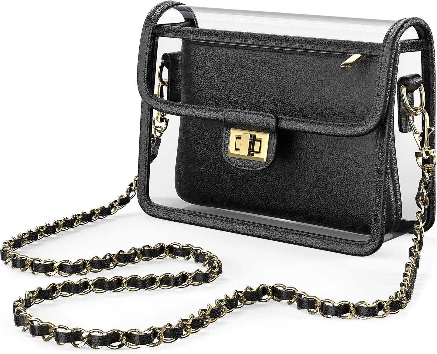 Clear Crossbody Purse for Women, RFID Wallet, Stadium Approved Clear Bag