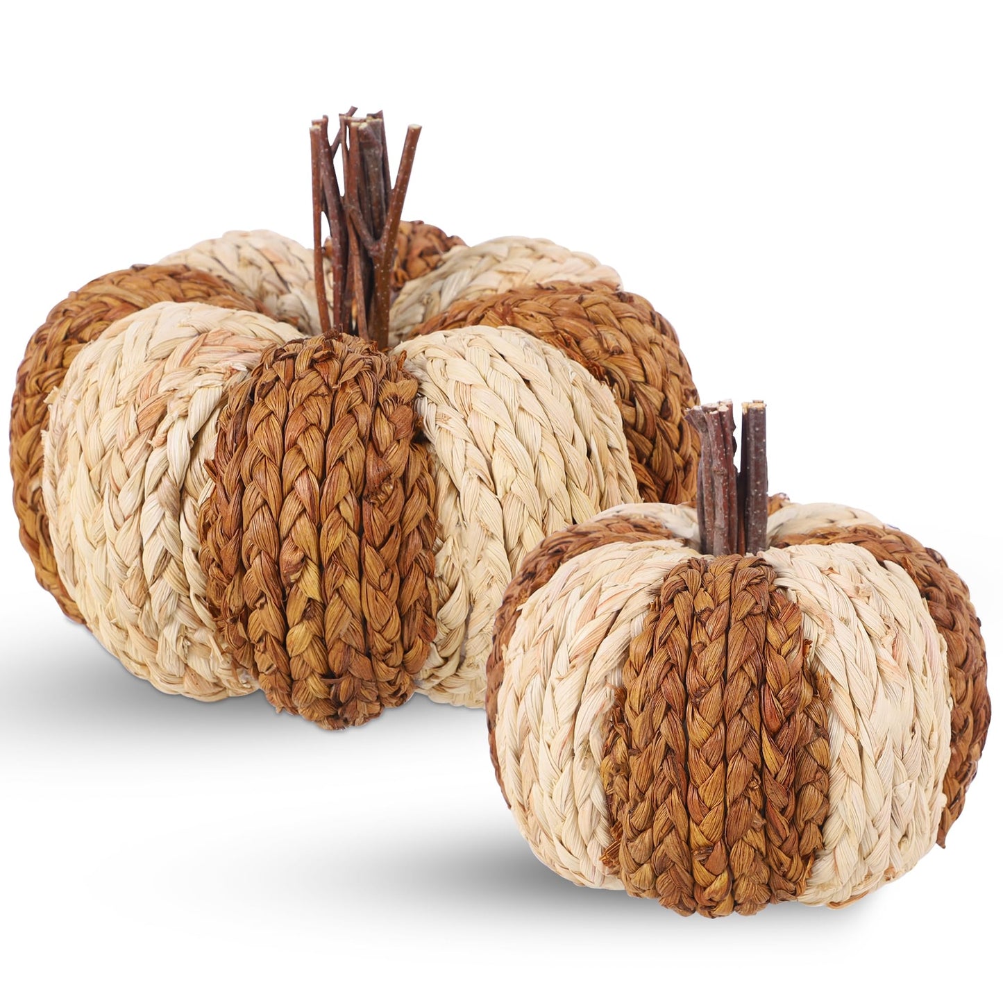 winemana 12 Pcs Pumpkin Fall Decorations, Golden Artificial Pumpkins