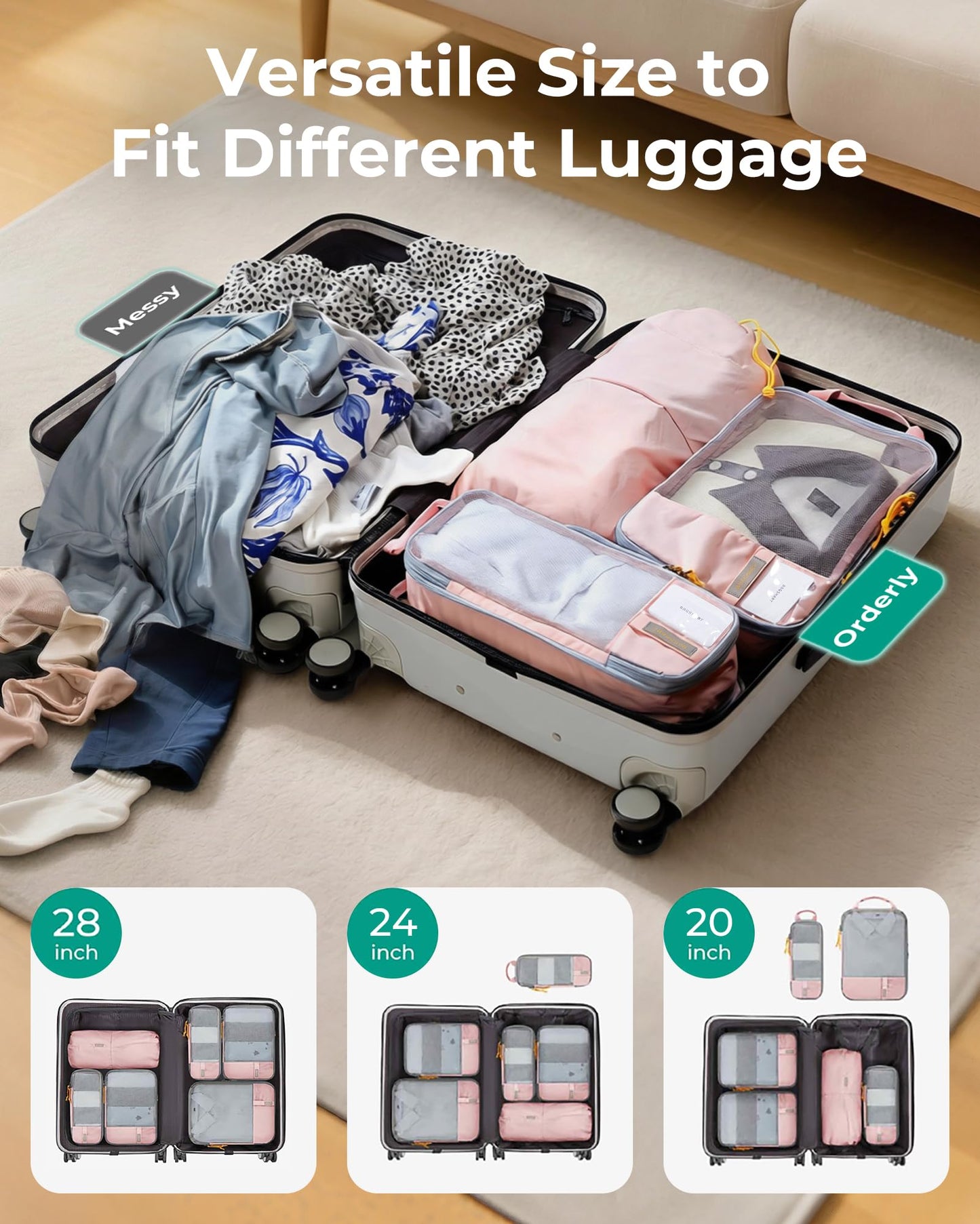 BAGSMART Compression Packing Cubes for Travel Essentials