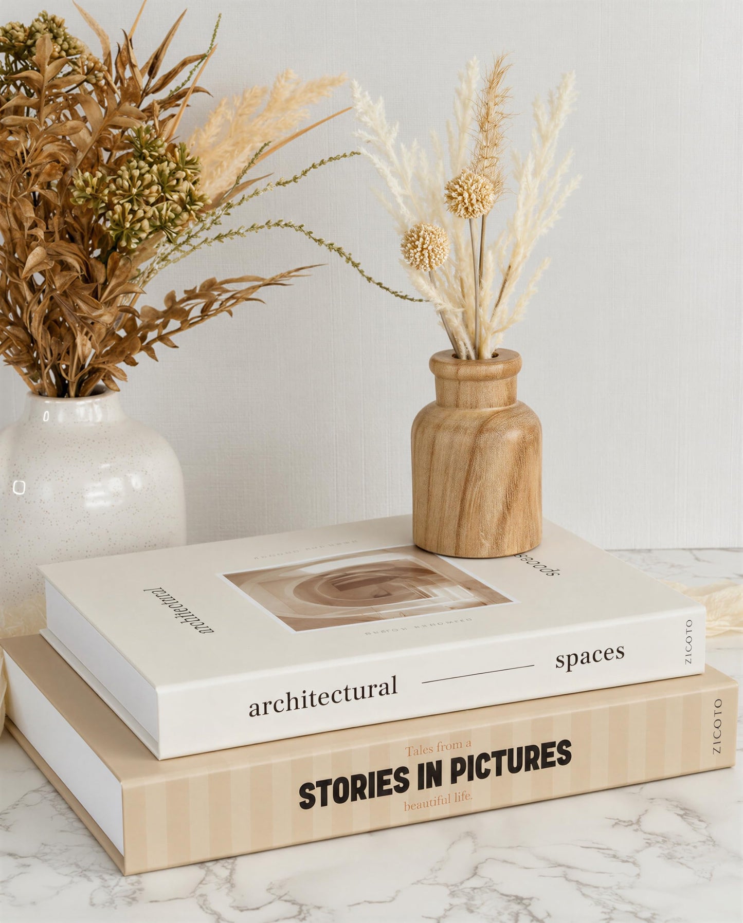 ZICOTO Beautiful Decorative Books Set of 2 for Your Coffee Table & Shelf
