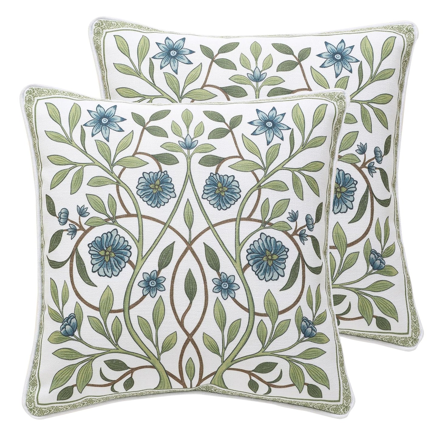 ISAENNE Designer Vintage Square Throw Pillow Cover,Set of 2,18"x18"