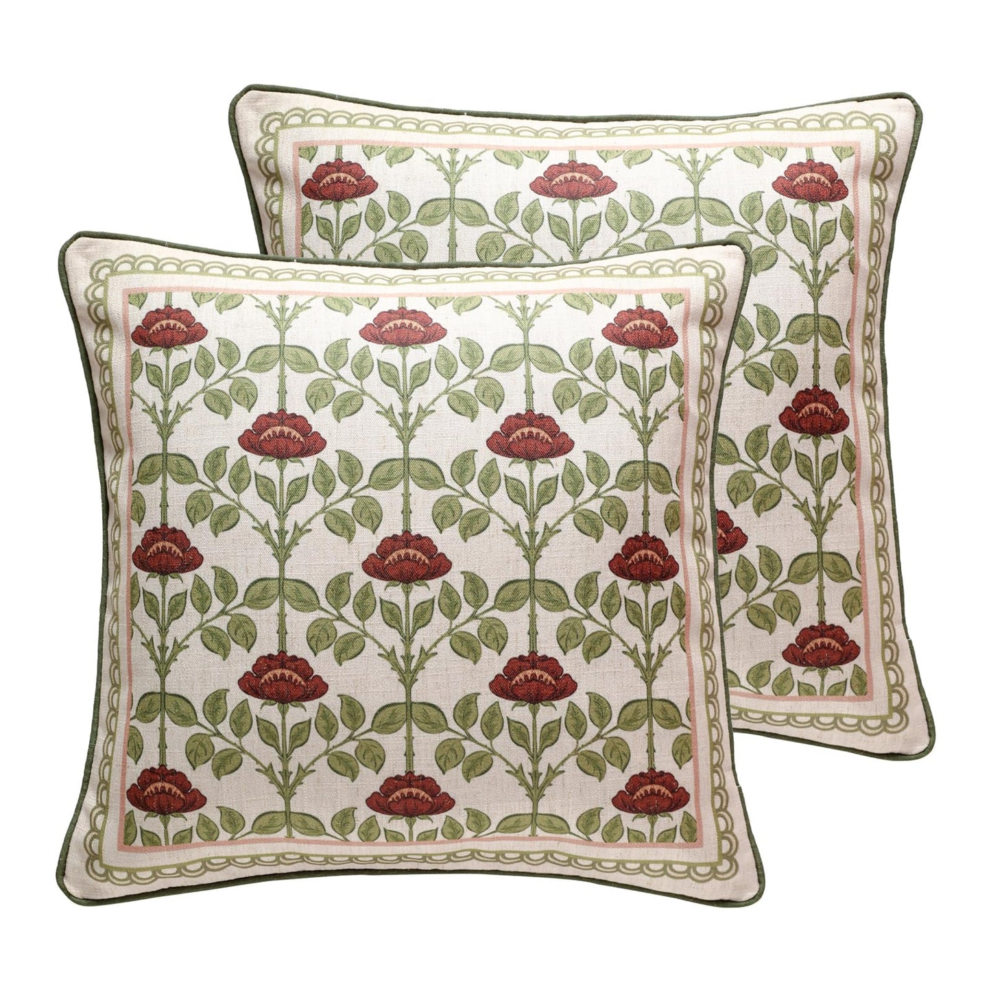 ISAENNE Designer Vintage Square Throw Pillow Cover,Set of 2,18"x18"