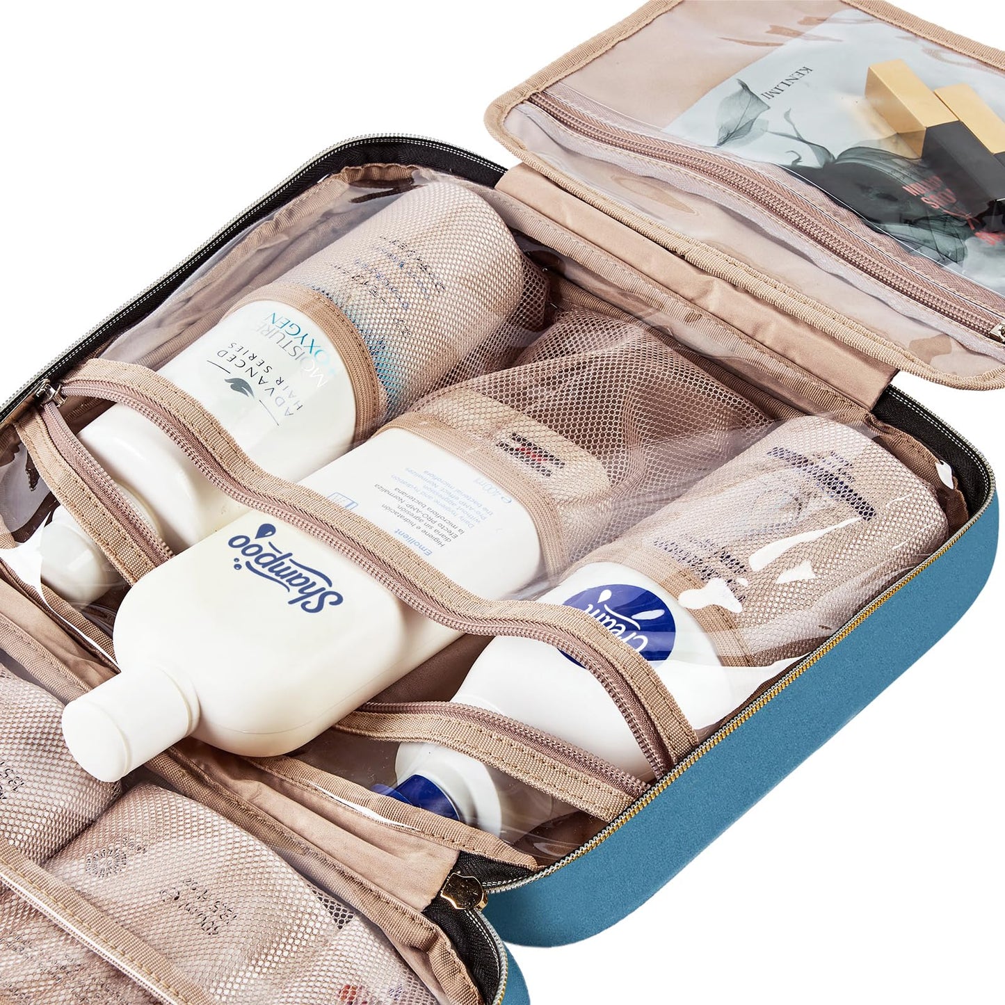 NISHEL Travel Toiletry Bag for women, Portable Hanging makeup Organizer