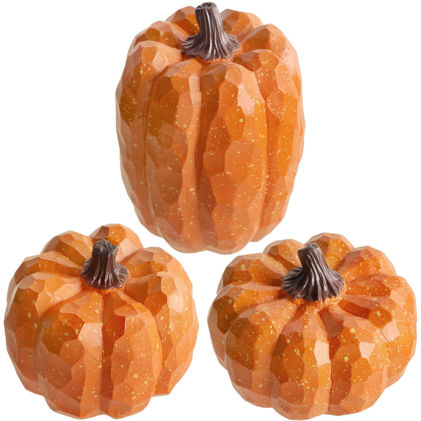 winemana 12 Pcs Pumpkin Fall Decorations, Golden Artificial Pumpkins