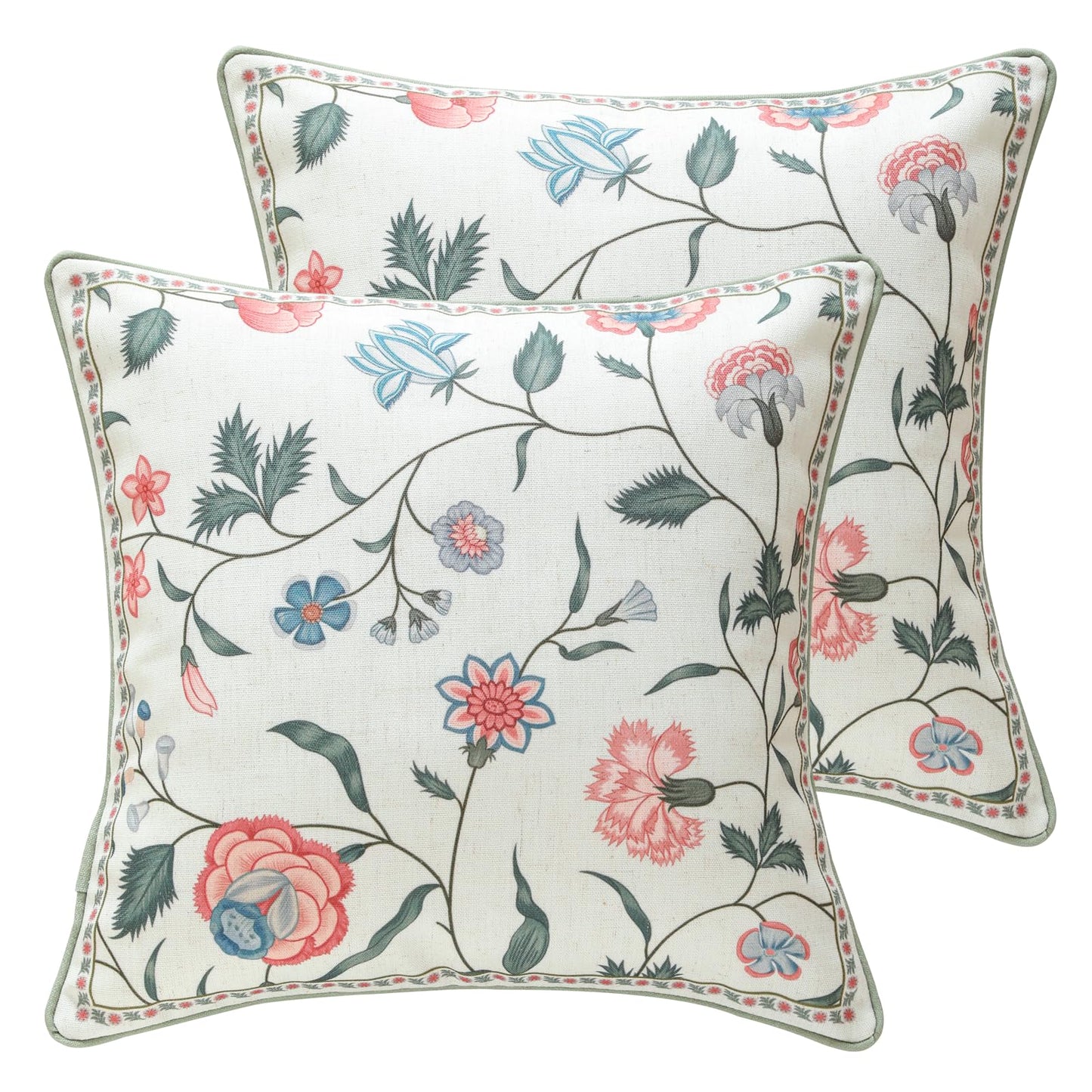 ISAENNE Designer Vintage Square Throw Pillow Cover,Set of 2,18"x18"