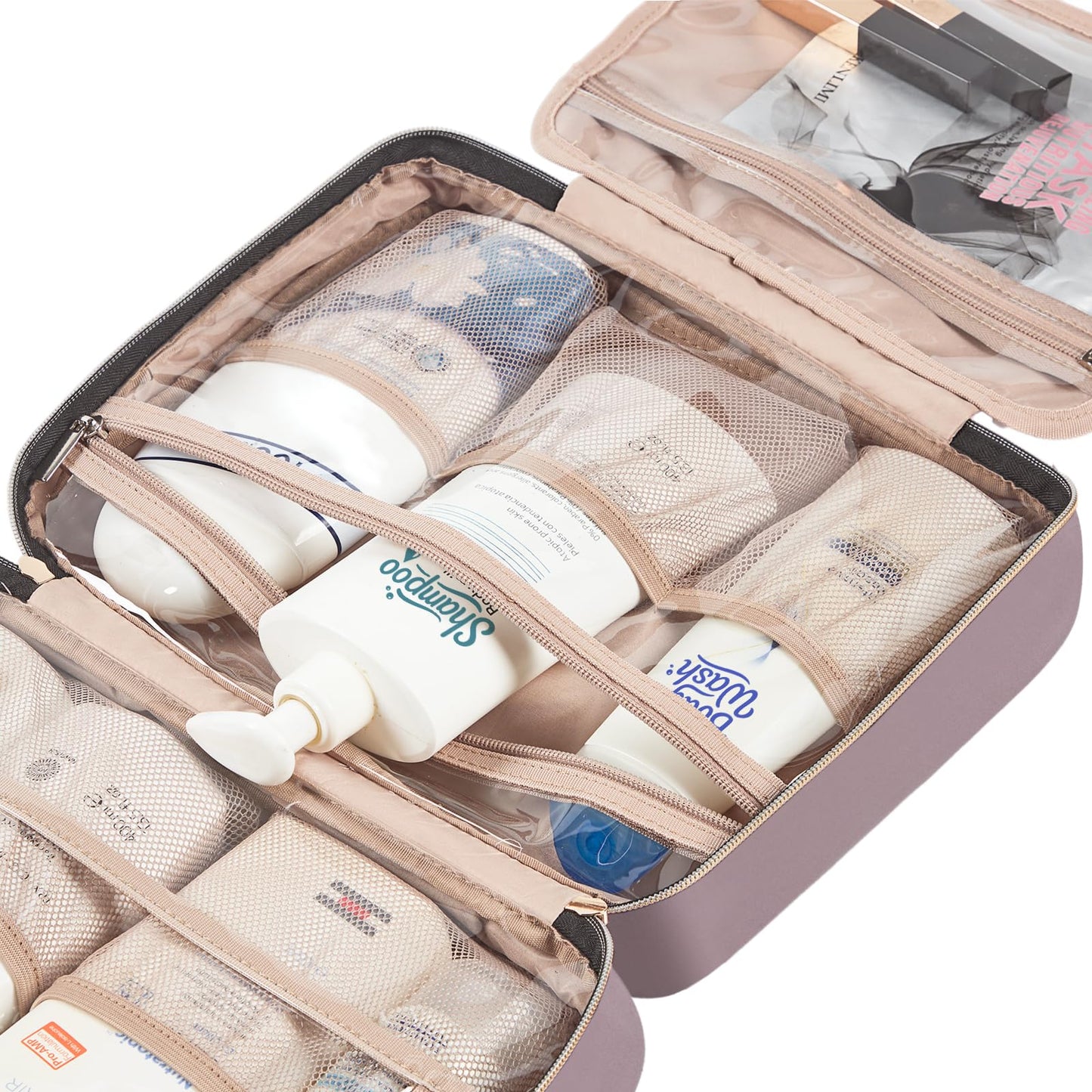 NISHEL Travel Toiletry Bag for women, Portable Hanging makeup Organizer