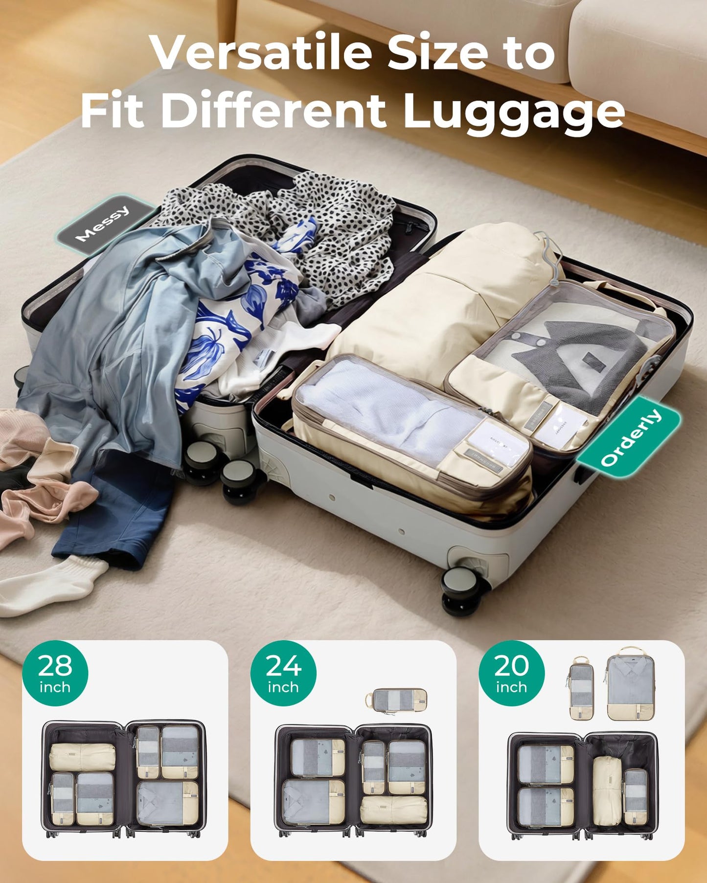 BAGSMART Compression Packing Cubes for Travel Essentials
