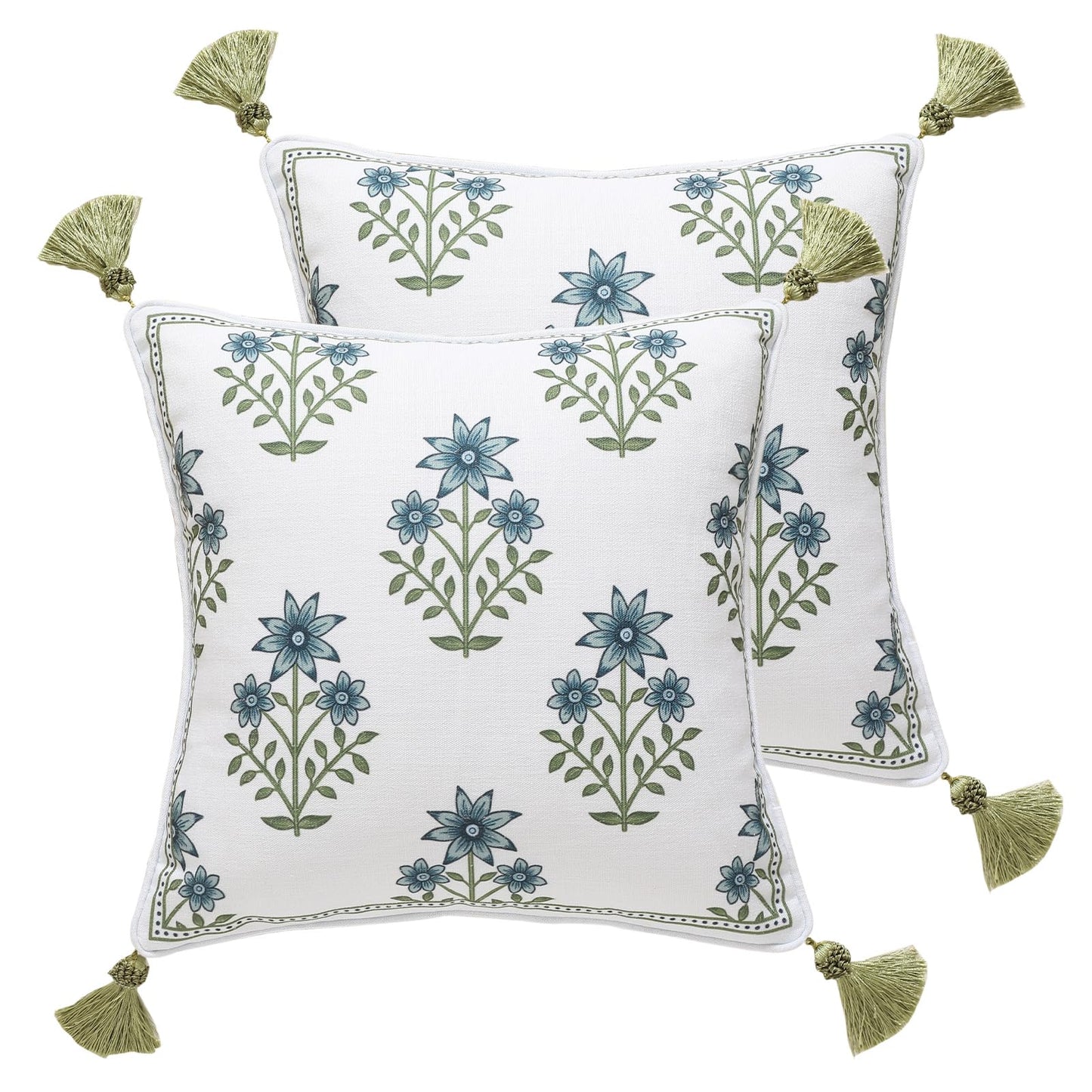 ISAENNE Designer Vintage Square Throw Pillow Cover,Set of 2,18"x18"