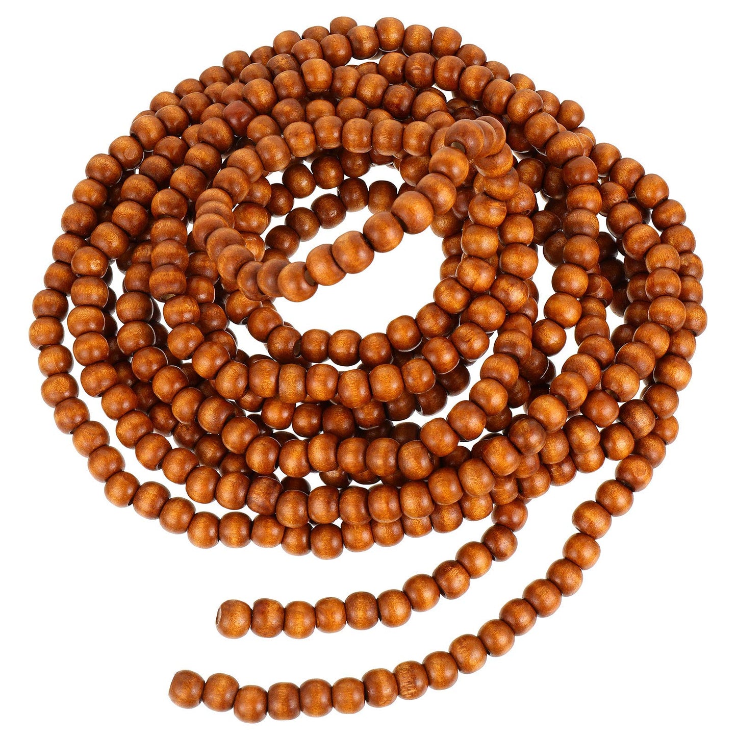 WILLBOND 16 Feet Wood Bead Garland Christmas Tree, Wood Color