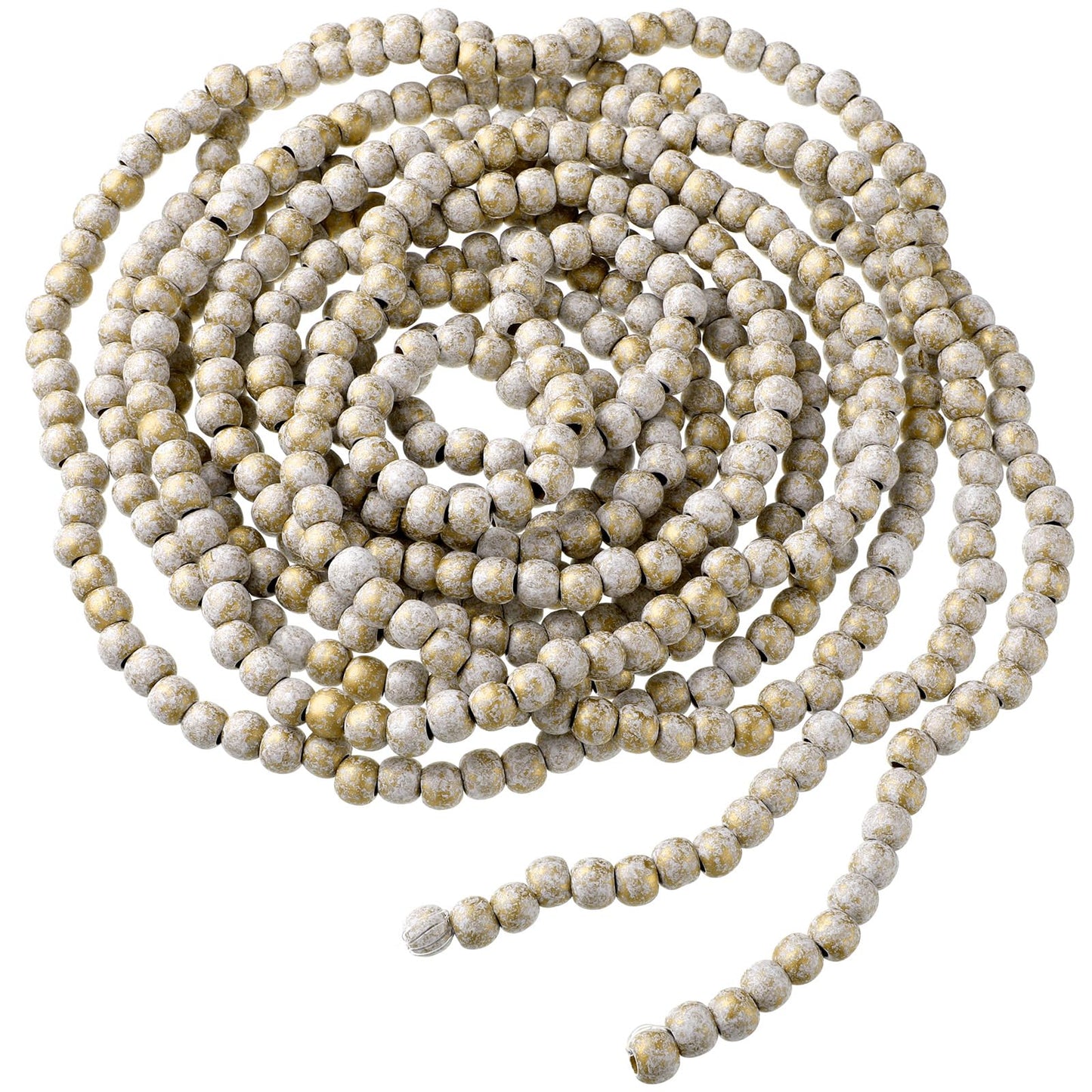 WILLBOND 16 Feet Wood Bead Garland Christmas Tree, Wood Color