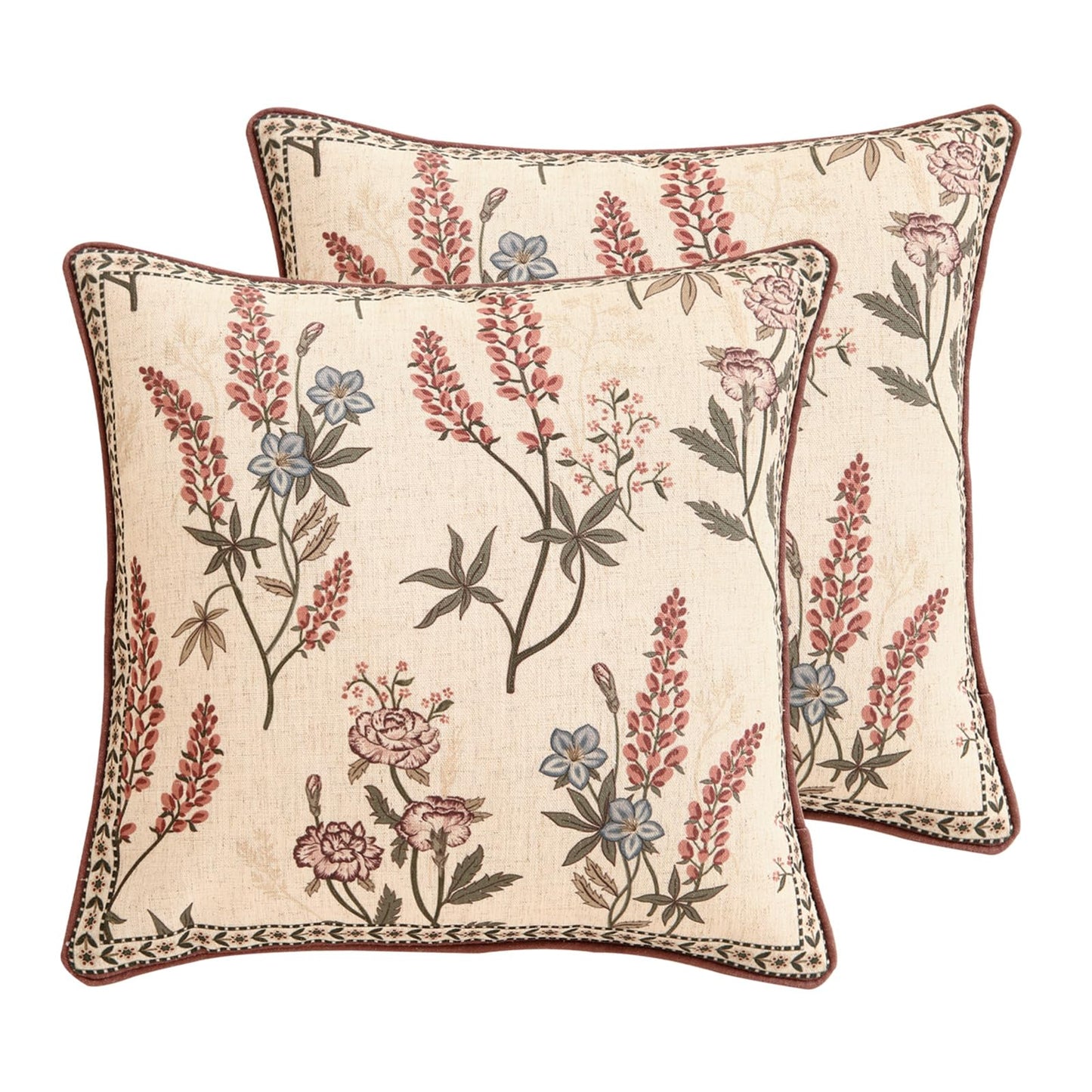 ISAENNE Designer Vintage Square Throw Pillow Cover,Set of 2,18"x18"