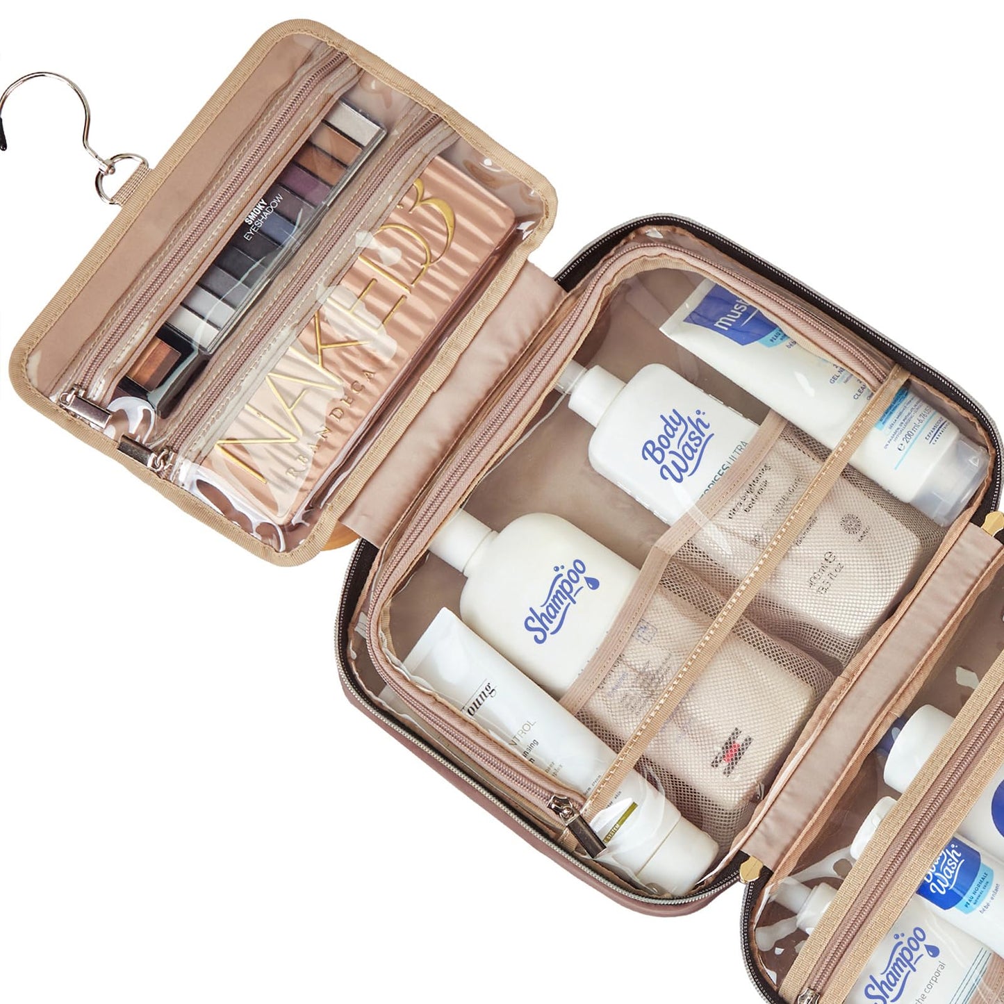 NISHEL Travel Toiletry Bag for women, Portable Hanging makeup Organizer