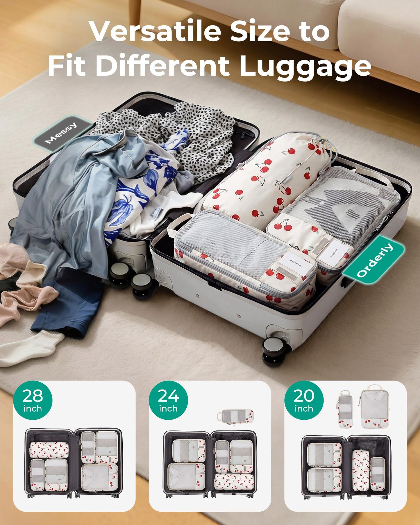 BAGSMART Compression Packing Cubes for Travel Essentials