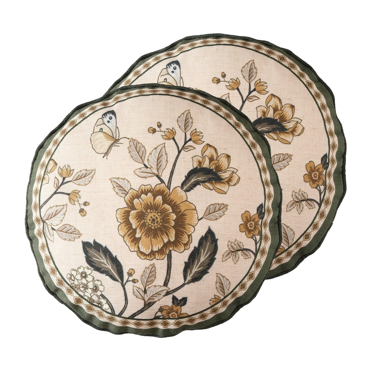 ISAENNE Designer Vintage Square Throw Pillow Cover,Set of 2,18"x18"