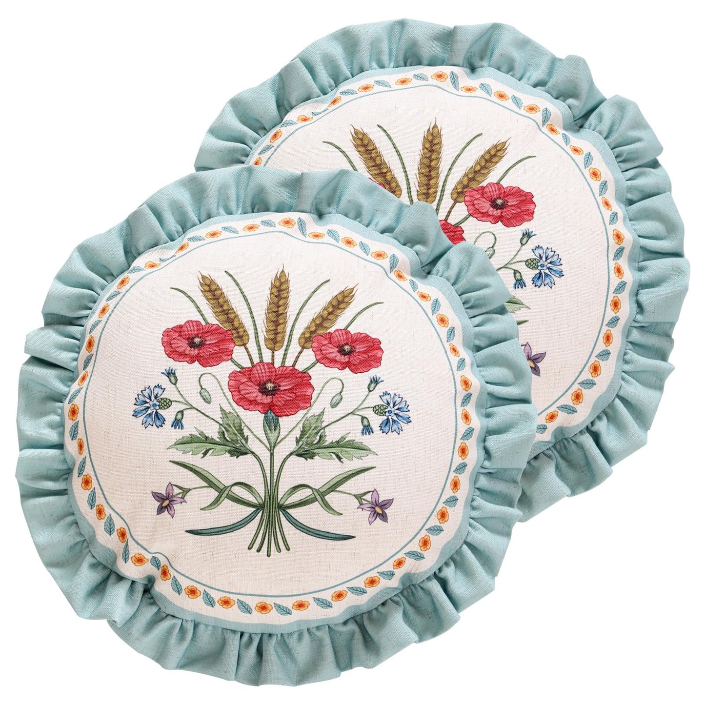ISAENNE Designer Vintage Square Throw Pillow Cover,Set of 2,18"x18"