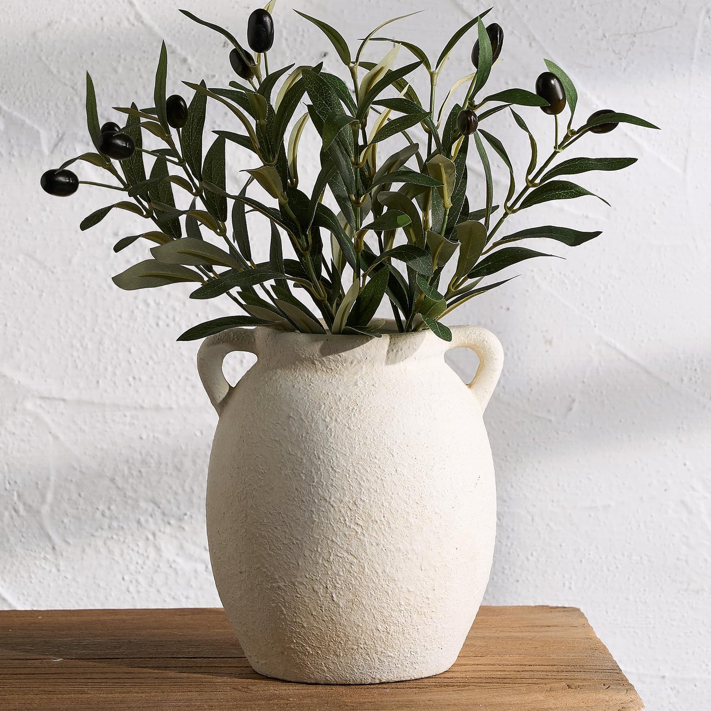 Dobbyby Ceramic Flower Vase 12 inch Farmhouse Rustic Vase Decorative Pottery Terracotta Tall Vases for Home Decor Table Mantle Fireplace Living Room Bathroom Wedding Centerpiece (Large-Terracota)